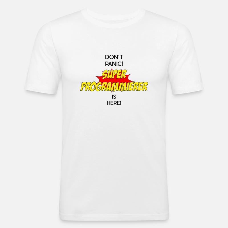 Super Programmierer / Super Programmer - Männer Slim Fit T-Shirt - Weiß