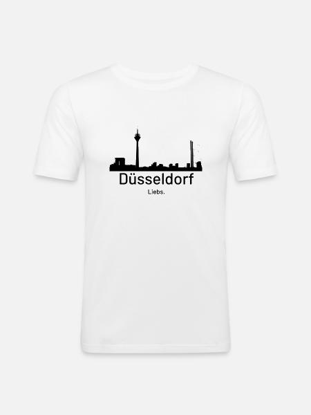 Düsseldorf. Liebs. - Männer Slim Fit T-Shirt - Weiß