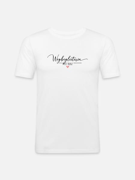 Wegbegleiterin mit Herz - Männer Slim Fit T-Shirt - Weiß