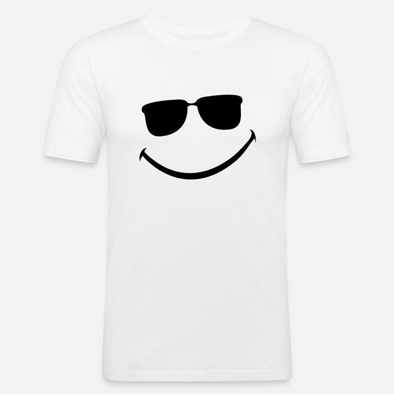 smileface_2 - Männer Slim Fit T-Shirt - Weiß
