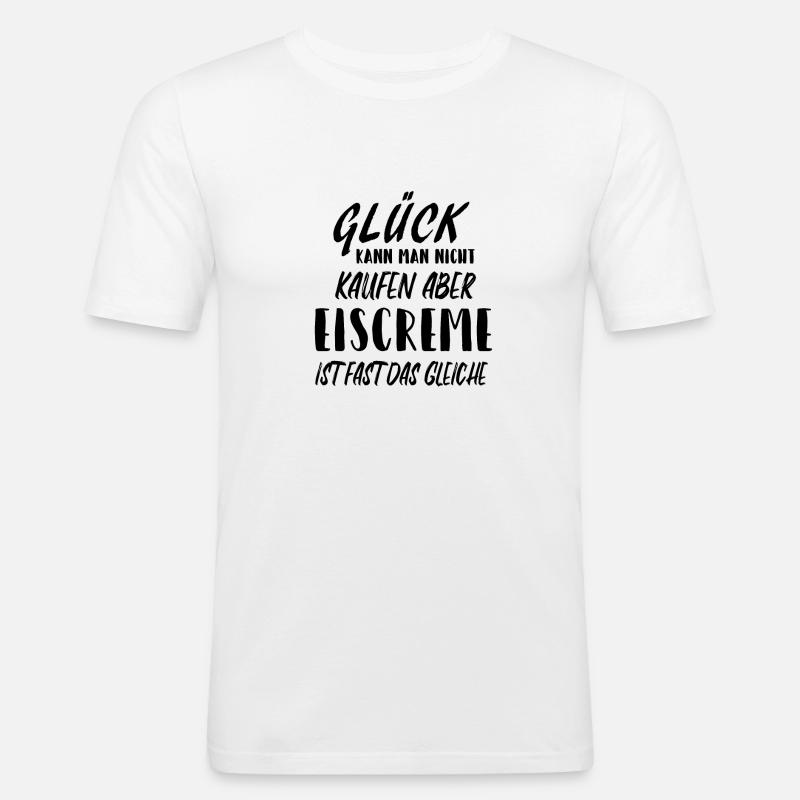 Eiscreme Eis Spruch Geschenkidee - Männer Slim Fit T-Shirt - Weiß