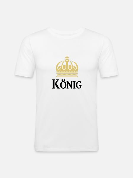Partnerlook König - Männer Slim Fit T-Shirt - Weiß