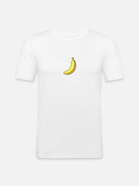 Banana Banane - Männer Slim Fit T-Shirt - Weiß