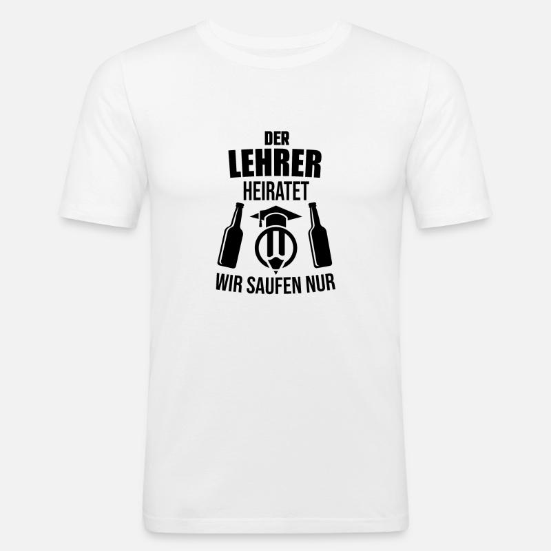 Lehrer Junggesellenabschied Bräutigam - Männer Slim Fit T-Shirt - Weiß