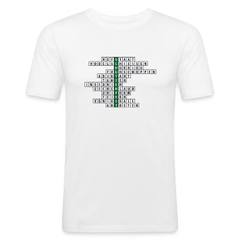 Kreuzworträtsel Motiv für Schützenfest - Männer Slim Fit T-Shirt - Weiß - Vorne - Nik (191cm)