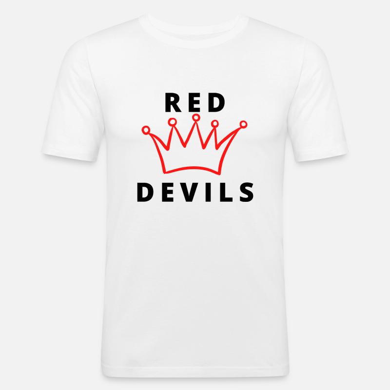 Rote Teufel - Männer Slim Fit T-Shirt - Weiß