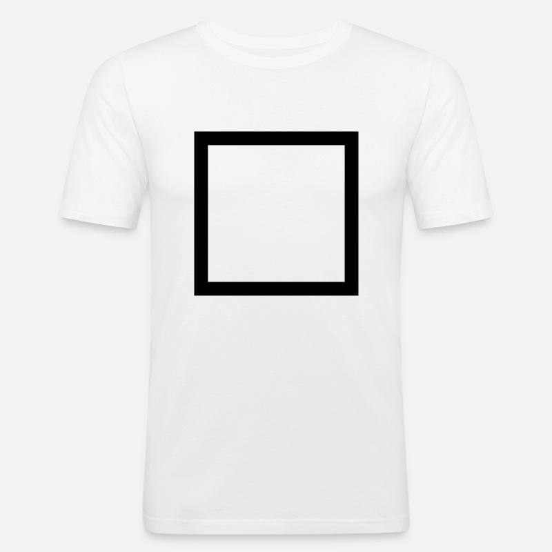 Dickes Viereck - Männer Slim Fit T-Shirt - Weiß