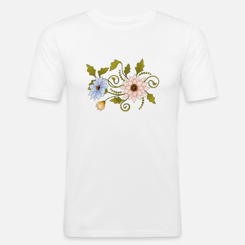 Blumen - Männer Slim Fit T-Shirt - Weiß