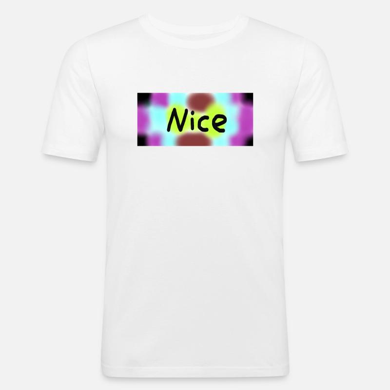 nice - Männer Slim Fit T-Shirt - Weiß
