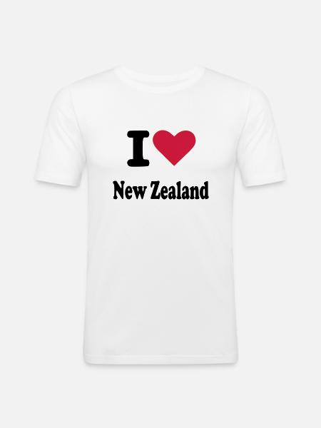 Neuseeland - Männer Slim Fit T-Shirt - Weiß