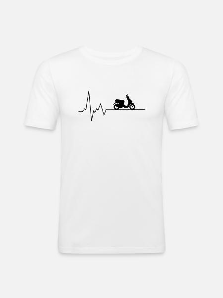herzschlag roller - Männer Slim Fit T-Shirt - Weiß