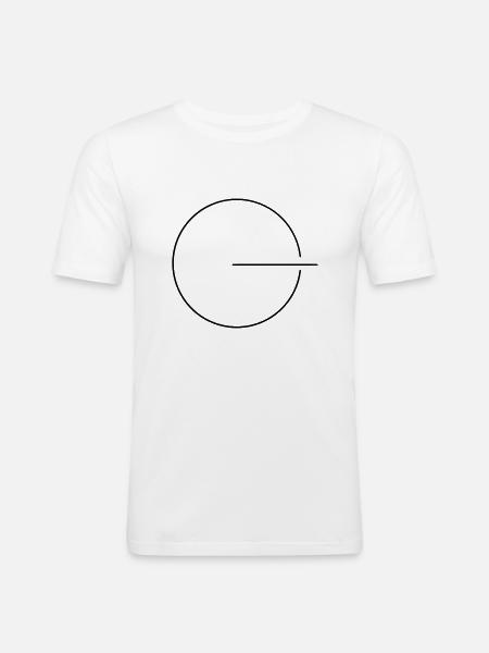 Circle And Dash - Männer Slim Fit T-Shirt - Weiß