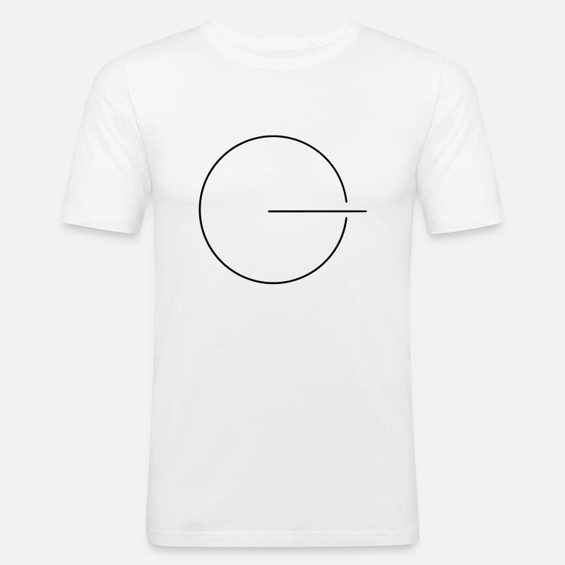 Circle And Dash - Männer Slim Fit T-Shirt - Weiß