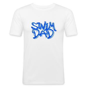 swim dad - Men's Slim Fit T-Shirt - white - Front - Nik (191cm)
