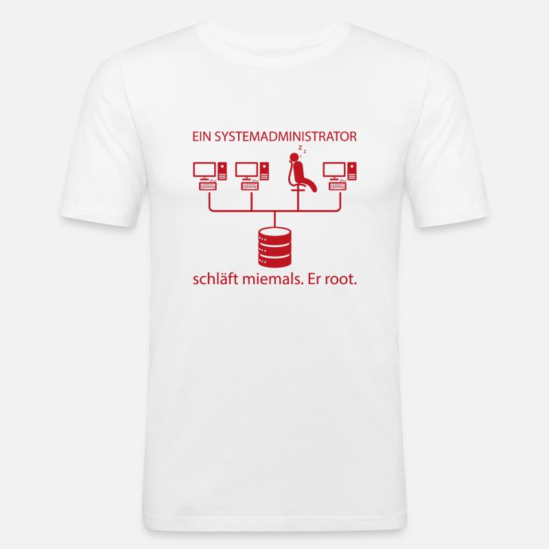 Systemadministrator Programming Geschenk - Männer Slim Fit T-Shirt - Weiß
