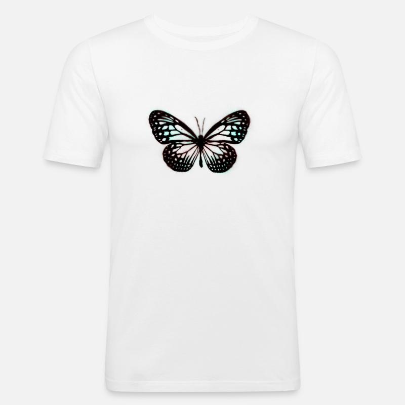 Schmetterling Graffiti - Männer Slim Fit T-Shirt - Weiß