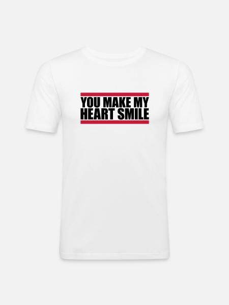 make my heart smile - Men's Slim Fit T-Shirt - white