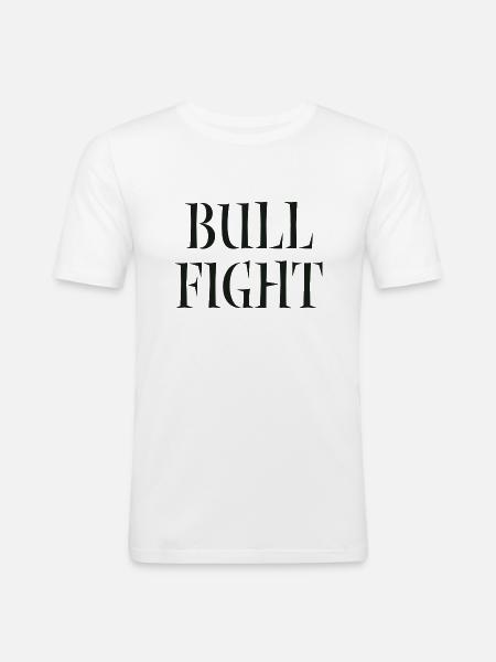 Bull Fight - Männer Slim Fit T-Shirt - Weiß
