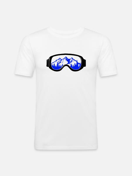 Ski goggles - Men's Slim Fit T-Shirt - white