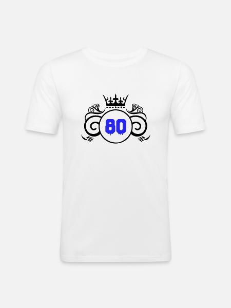 wappen 80 - Männer Slim Fit T-Shirt - Weiß