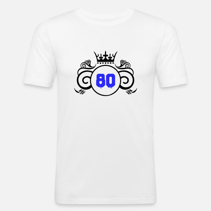 wappen 80 - Männer Slim Fit T-Shirt - Weiß