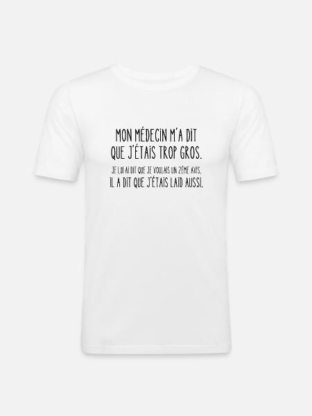 deuxième avis - T-shirt près du corps Homme - blanc