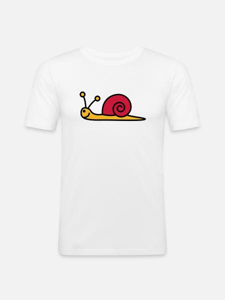 schnecke_3c - Men's Slim Fit T-Shirt - white
