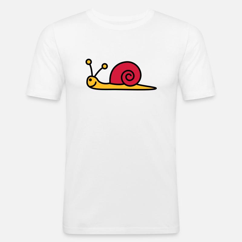 schnecke_3c - Männer Slim Fit T-Shirt - Weiß