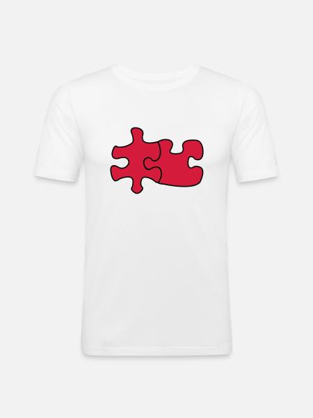 puzzle1 - T-shirt près du corps Homme - blanc