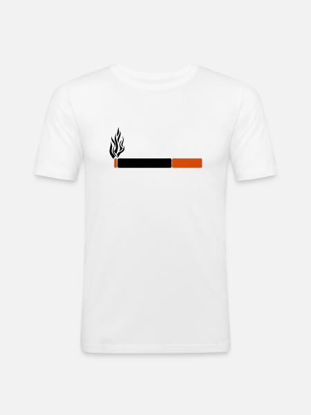 Zigarette Zigarette Zigarre Symbol ikone - Männer Slim Fit T-Shirt - Weiß