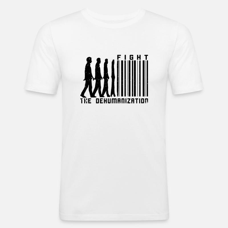 Bekämpfe die Entmenschlichung - Männer Slim Fit T-Shirt - Weiß
