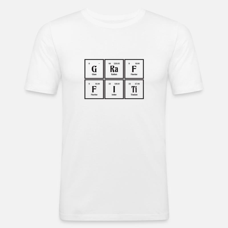 Graffiti-| Periodensystem der Elemente - Männer Slim Fit T-Shirt - Weiß