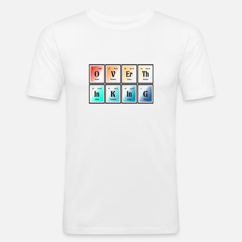 Overthingking | Periodensystem der Elemente - Männer Slim Fit T-Shirt - Weiß
