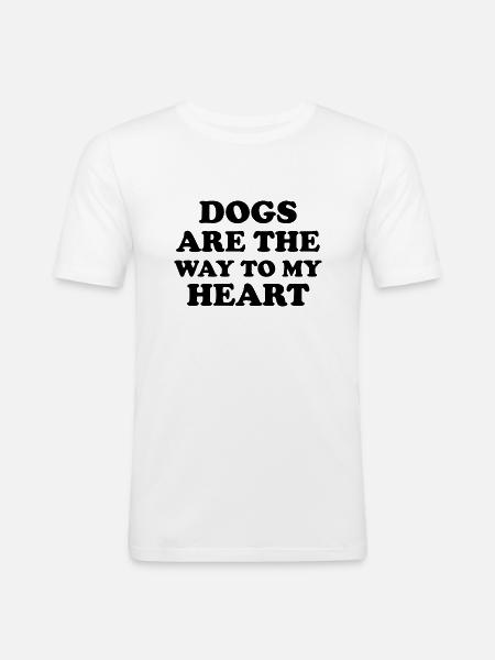 Chien Hund - T-shirt près du corps Homme - blanc