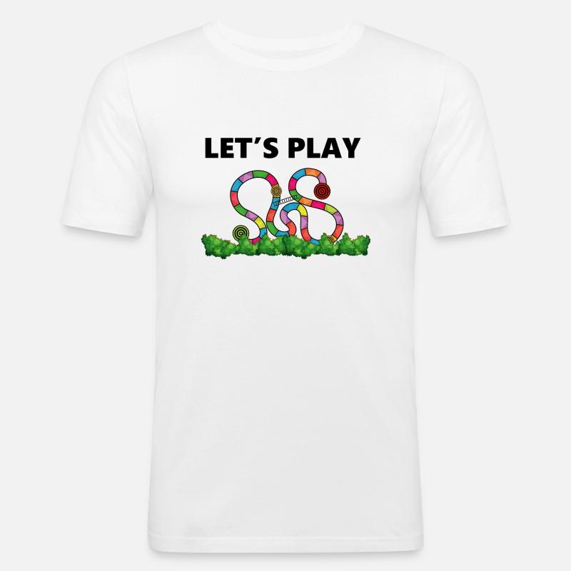 boardgame chess backgammon game night - Männer Slim Fit T-Shirt - Weiß
