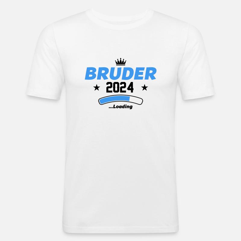 bruder 2024 loading - Männer Slim Fit T-Shirt - Weiß