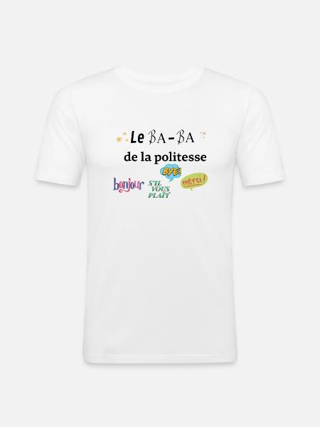 Das Ba Ba der Höflichkeit - Männer Slim Fit T-Shirt - Weiß