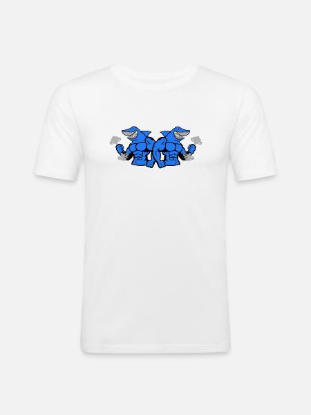 Shark Hai Bodybuilding 2 - Men's Slim Fit T-Shirt - white