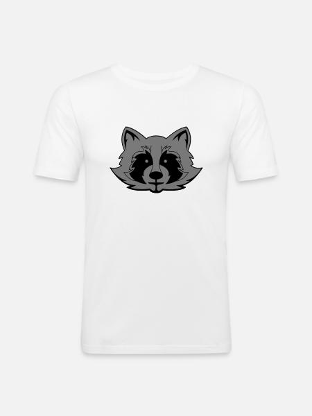 Raccoon Comic - Men's Slim Fit T-Shirt - white
