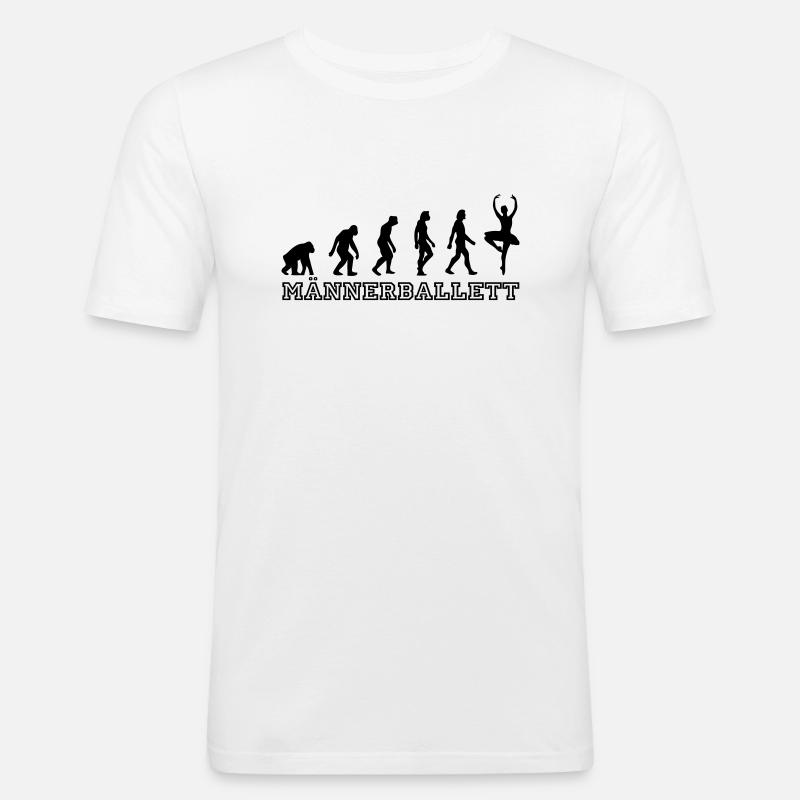 Männerballett Evolution Ballerina - Männer Slim Fit T-Shirt - Weiß