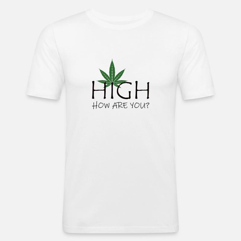 Cannabis Sprüche - Männer Slim Fit T-Shirt - Weiß
