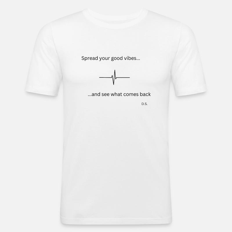 Diffusez vos bonnes ondes - T-shirt près du corps Homme - blanc