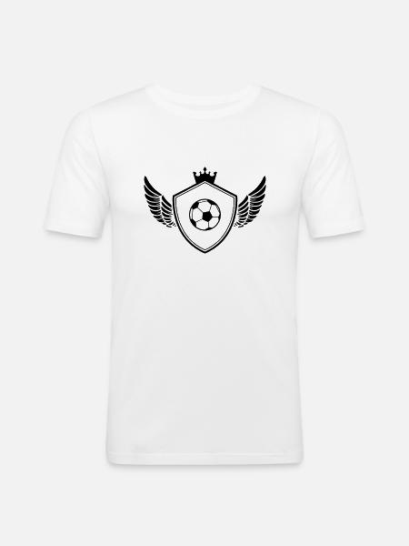 fussball wappen - Männer Slim Fit T-Shirt - Weiß