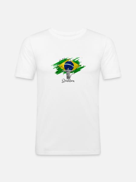 I Love Brazil - Christ Statue - Men's Slim Fit T-Shirt - white