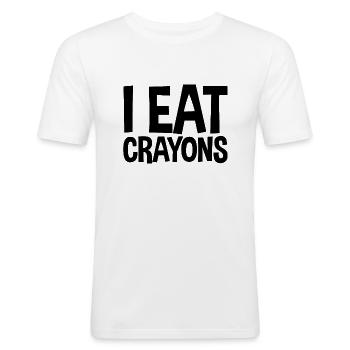 I Eat Crayons - Men's Slim Fit T-Shirt - white - Front - Nik (191cm)