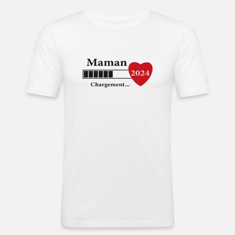 Mama - Werdende Mama wird geladen - Männer Slim Fit T-Shirt - Weiß