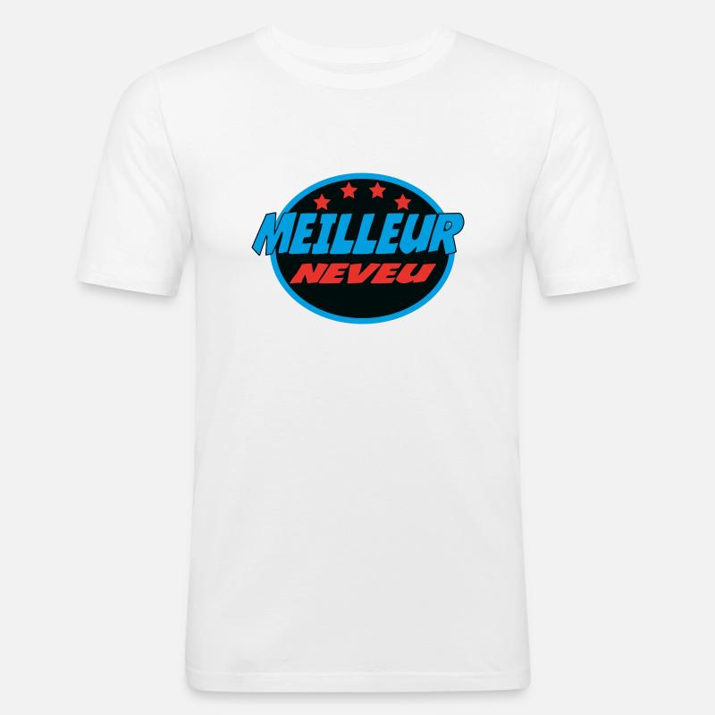 BESTER NEFFE - Männer Slim Fit T-Shirt - Weiß