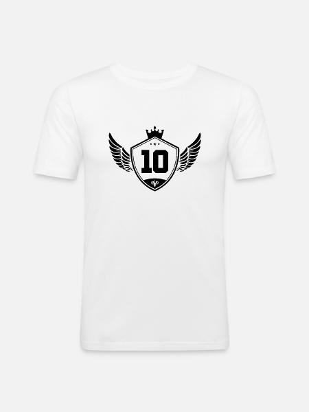 10 wappen krone - Männer Slim Fit T-Shirt - Weiß