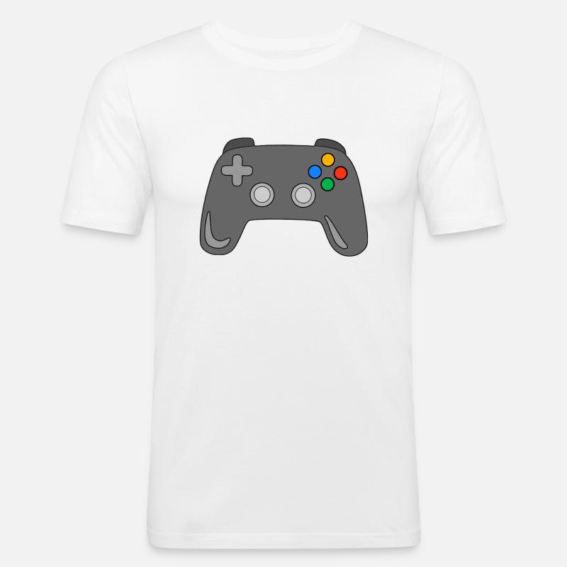 Controller - Männer Slim Fit T-Shirt - Weiß