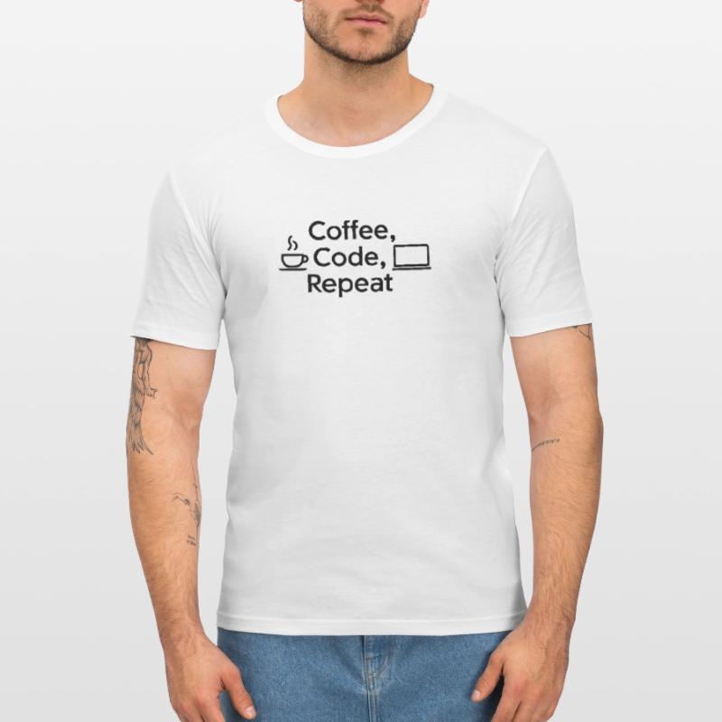 Coffee & Code: Daily Routine Men's Slim Fit T-Shirt